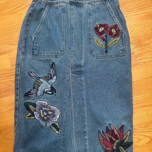 Honey Punch one of a kind denim jean skirt Small - Picture 1 of 6